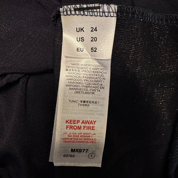 Sparkly Navy Blue With Silver and Gold Lurex Tunic Top - Picture 4 of 6